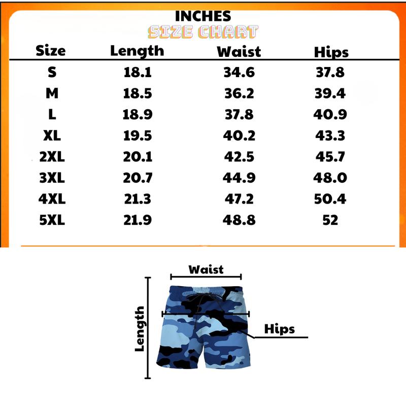 Men’s Navy Blue Camo Swim Shorts – Hawaiian Beach Party Quick-Dry Trunks | Coastal Vacation Streetwear for Men