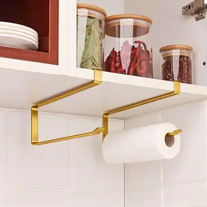 Stainless Steel Kitchen Paper Towel Holder, Multi-Functional Wall Mount Storage Rack, Space Saving Organizer for Napkins, Cloths, Foil, Bags