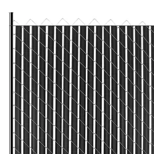 【fathersdaygift】VEVOR Bottom Locking Privacy Slats, Double-Wall Vertical Bottom-Locking Slats with Wings for Chain-Link Fence, High-Density HDPE Chain Link Slats Ideally Fit 8' High Fence for Garden and Farm(Black)
