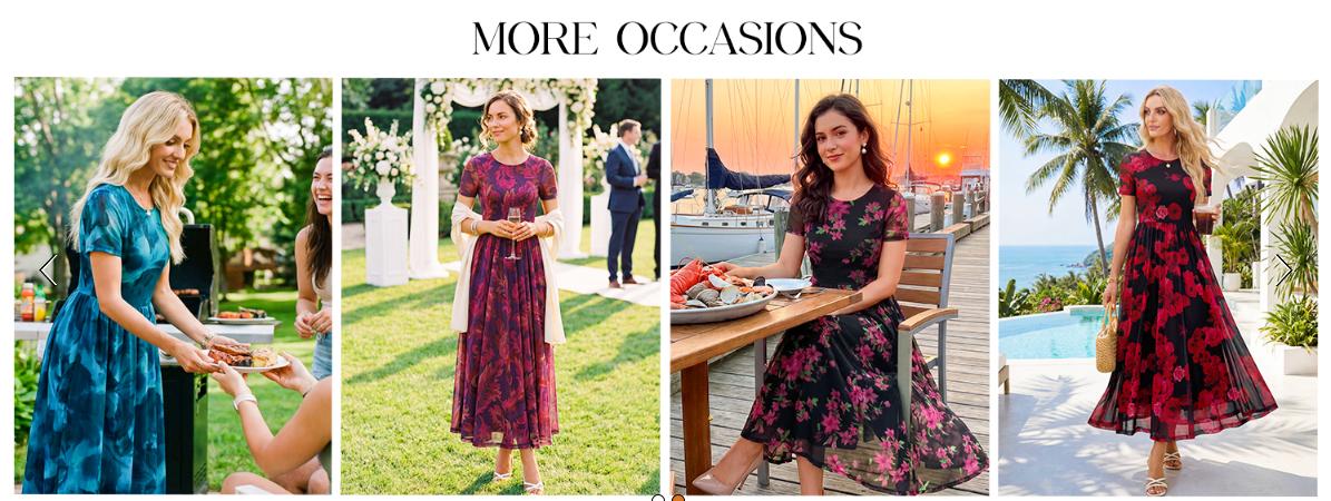 MEROKEETY Women's Floral Maxi Dress - 2026 Spring Mesh Short Sleeve, Flowy, Pocketed Casual Dress for Wedding Guests, Beach Wear