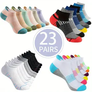 15/20/23/24 Pairs Women's Summer Thin Casual Sweat-absorbing and Breathable Short Socks Are Suitable for Both Men and Women for Casual Outdoor Sports and Are Ideal for Daily Life