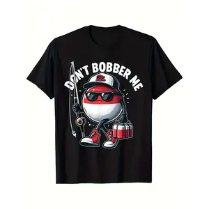 Cool Fishing Graphic Tee - A Comfortable Crew Neck Shirt for Anglers, Made of Soft for Summer Wear - An Ideal Gift for Fishing Lovers, Fathers, or Friends Who Enjoy The Outdoors! [Plus Size] Casual Short Sleeve T-Shirt with Slogan