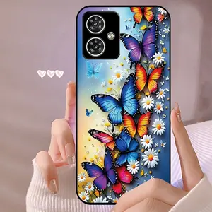 Soft Silicone Phone Protector for Motorola G14,g15,g24,g04,e14,g35,g54,g64, Stylish Durable Shockproof Case with Butterfly Design