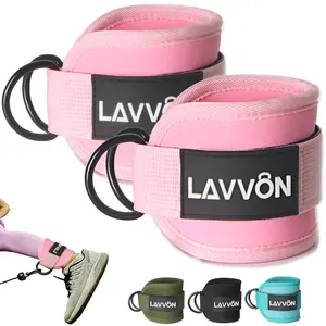 Lavvon Ankle Straps For Cable Machines Kickbacks - Adjustable Comfort Ankle Cable Attachments For Gym Ankle Cuff Cable Machine Glute Kickback Straps -
