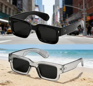 Circle Spark 2-Pack Retro Square Sunglasses for Women & Men Black & Translucent Frames UV400 Protection Y2K Stylish Summer Beach Travel Streetwear Eyewear Quality Lenses