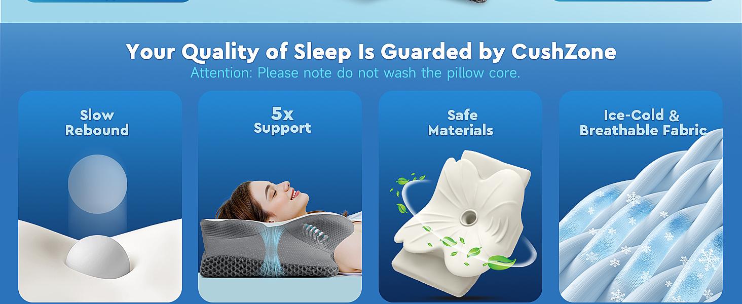 Cooling Memory Neck Pillow, Adjustable Ergonomic Memory Foam Cervical Support, Double-Sided Contoured Neck Support Pillow with Zoned Design, Extra-Large Armrest & Shoulder Support for Side, Stomach and Back Sleepers, CertiPUR-US Certified, Best Gift Cooling Memory Neck Pillow, Adjustable Ergonomic Memory Foam Cervical Support, Double-Sided Contoured Neck Support Pillow with Zoned Design, Extra-Large Armrest & Shoulder Support for Side, Stomach and Back Sleepers, CertiPUR-US Certified, Best Gift