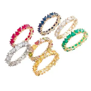 Heart-Shaped Zircon Ring, Starry Sky Full Diamond Ring, Niche High-End Jewelry For Women