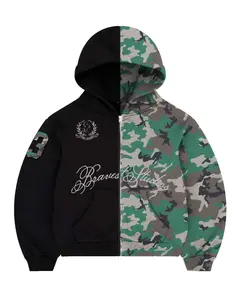 Bravest Studios Half Camo Zip Up Hoodie Black