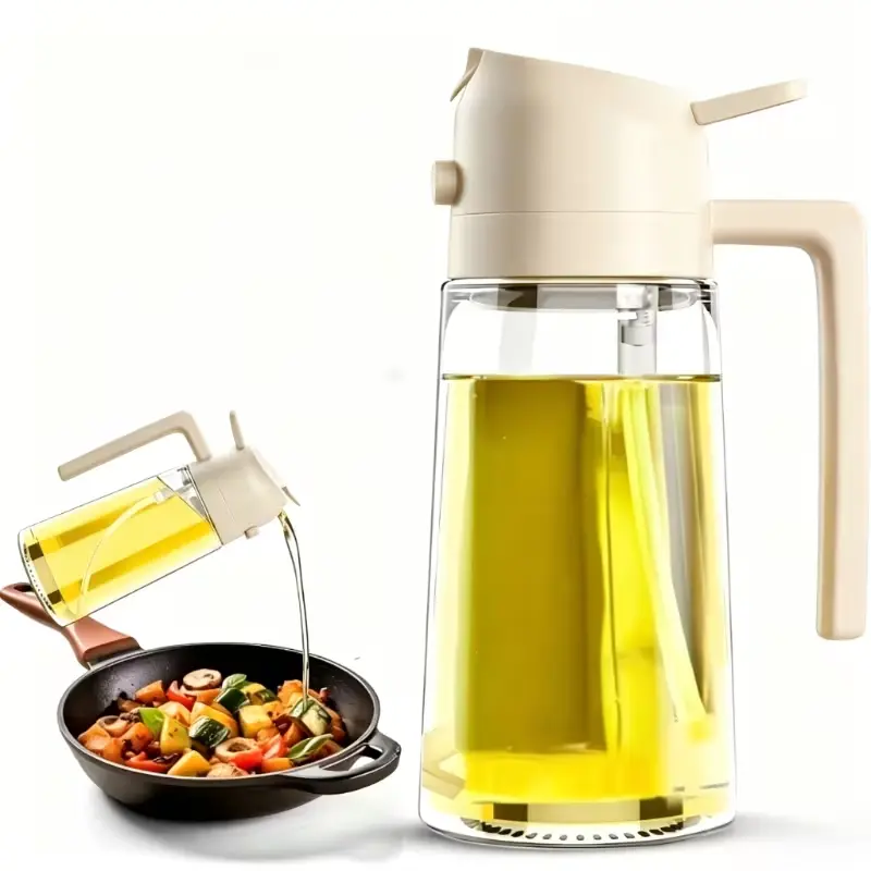 1pcs Plastic Oil Sprayer Kitchen Dispenser Bottle, Spray Bottle, 2-In-1 Olive Oil Sprayer And Dispenser, Oil Spray Bottle Cooking, BBQ, Fryer, Baking, Salad