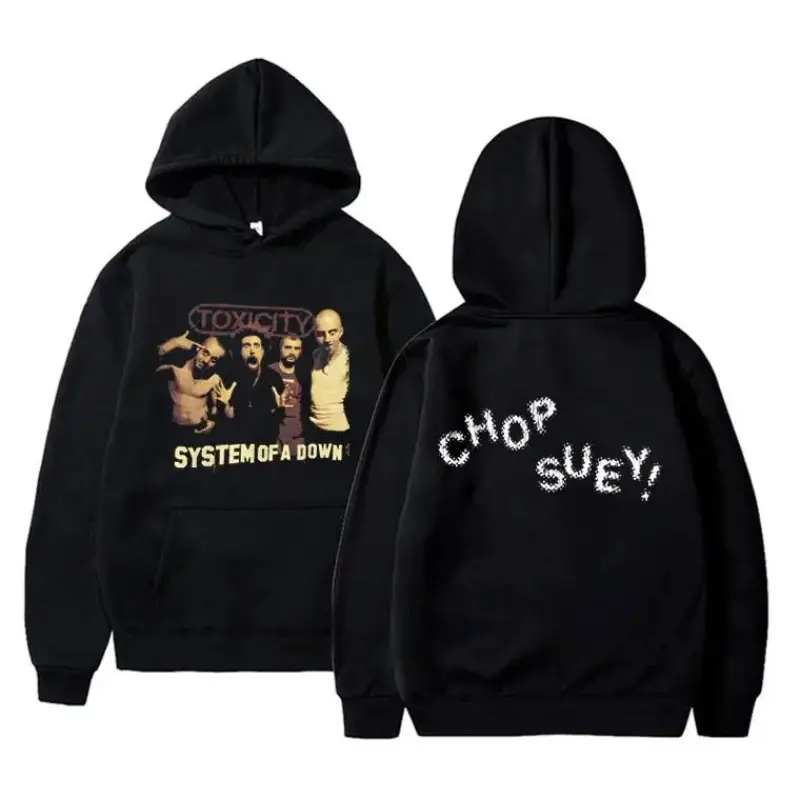 System of A Down Rock Band Graphic Hoodie, System of A Down Rock Band Tour Music Toxicity Chop Suey 2-Sided Pullover Hoodies Classic Cotton