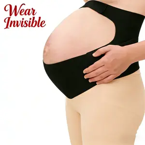 Wear Invisible Professional Maternity Belt Breathable & Elastic Belly Band for Third Trimester Ergonomic Curve Design Soft Fabric
