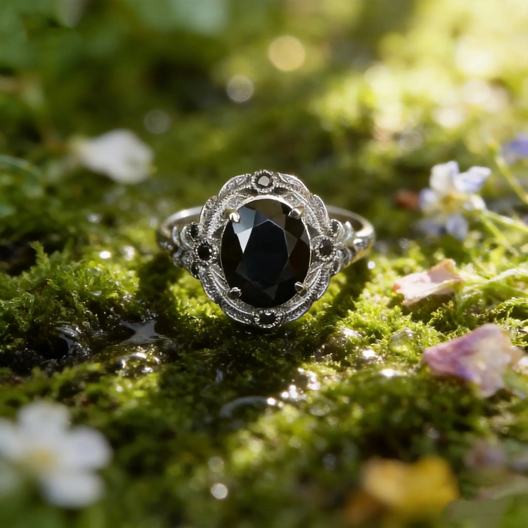 Antique-Inspired Silver-Plated Copper Filigree Ring - Budget-Friendly, Moody, Elegant Accessory for Dark Academia Outfits, Suitable for Solo Wear or Stacking