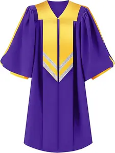 Church Ceremonies & Baptisms Special - Unisex Adult Choir Robes with Matte Finish & Cuff Sleeves, Elegant Choir Attir