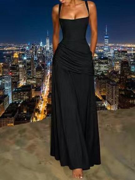 2026 Spring Summer Elegant Ruched ChiffonFormal Gown, A-Line Cross Back Spaghetti StrapProm Dress, Wedding Guest Bridesmaid PartyOutfit