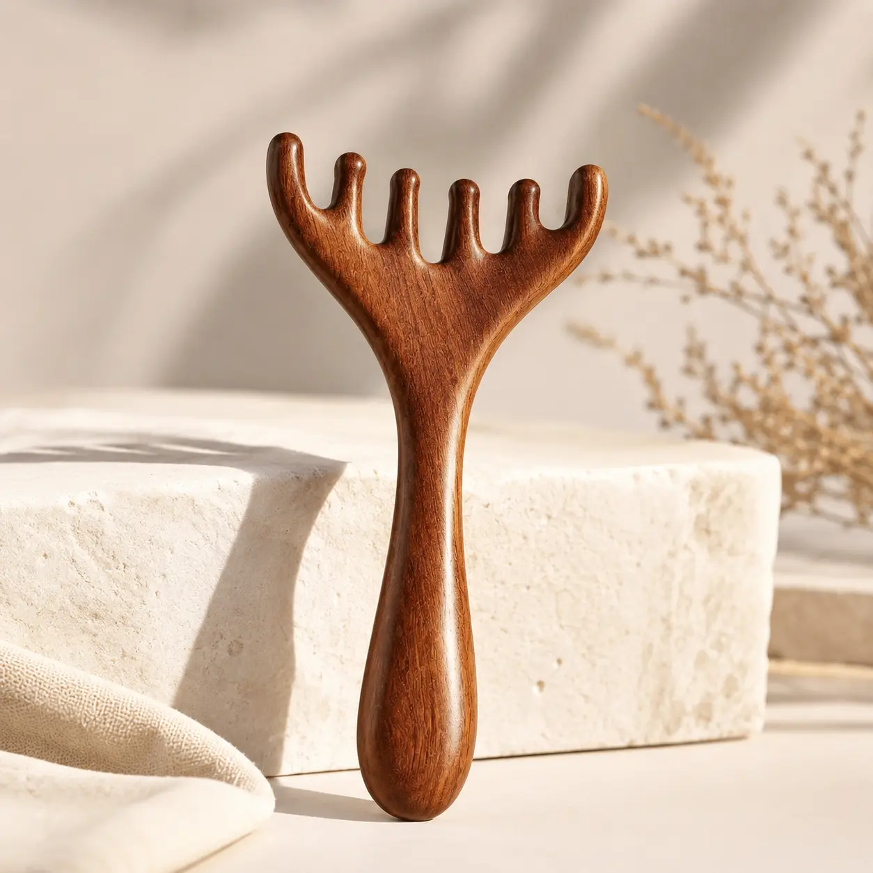 Wooden Scalp Massager Comb – 6 Claw Wooden Scalp Massage Tool,Hair Care Routine