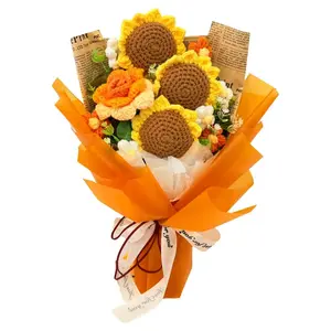 Hand Knitted Crochet Rose Bouquet