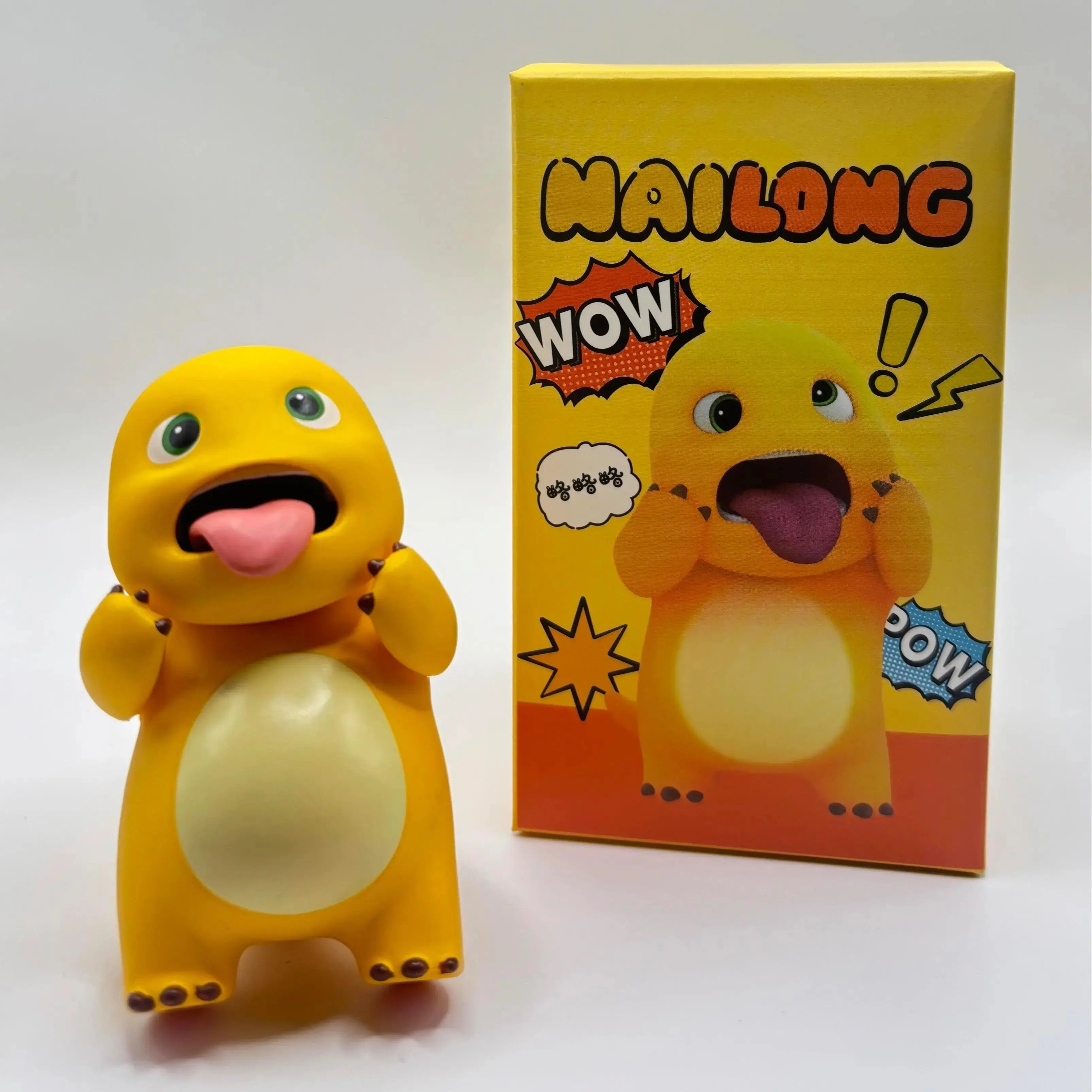 Cute KKV Style Yellow Desk-Size Dino Collectible Blind Pack, Lightweight PVC 3D Figurine Doll Ornaments, Gift-Ready Cartoon Statues & Figurines for Home Decor