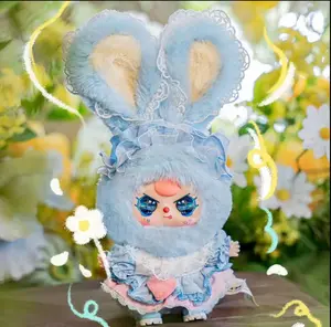 【Yootoys】Baby Three 100% Lolita Mini Series Plush with Blue Bunny Ears and Floral Outfit
