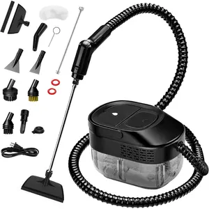 Pressurized Cleaner, 54oz Large Tank, Steamer for with 15-Piece Kit, 15s Fast Heat-Up, 3-, Cleaner for Home, Car, (Classic Black)
