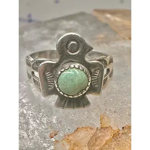 Phoenix ring turquoise pinky band size 2.75 Bell Trading Co sterling silver women girls