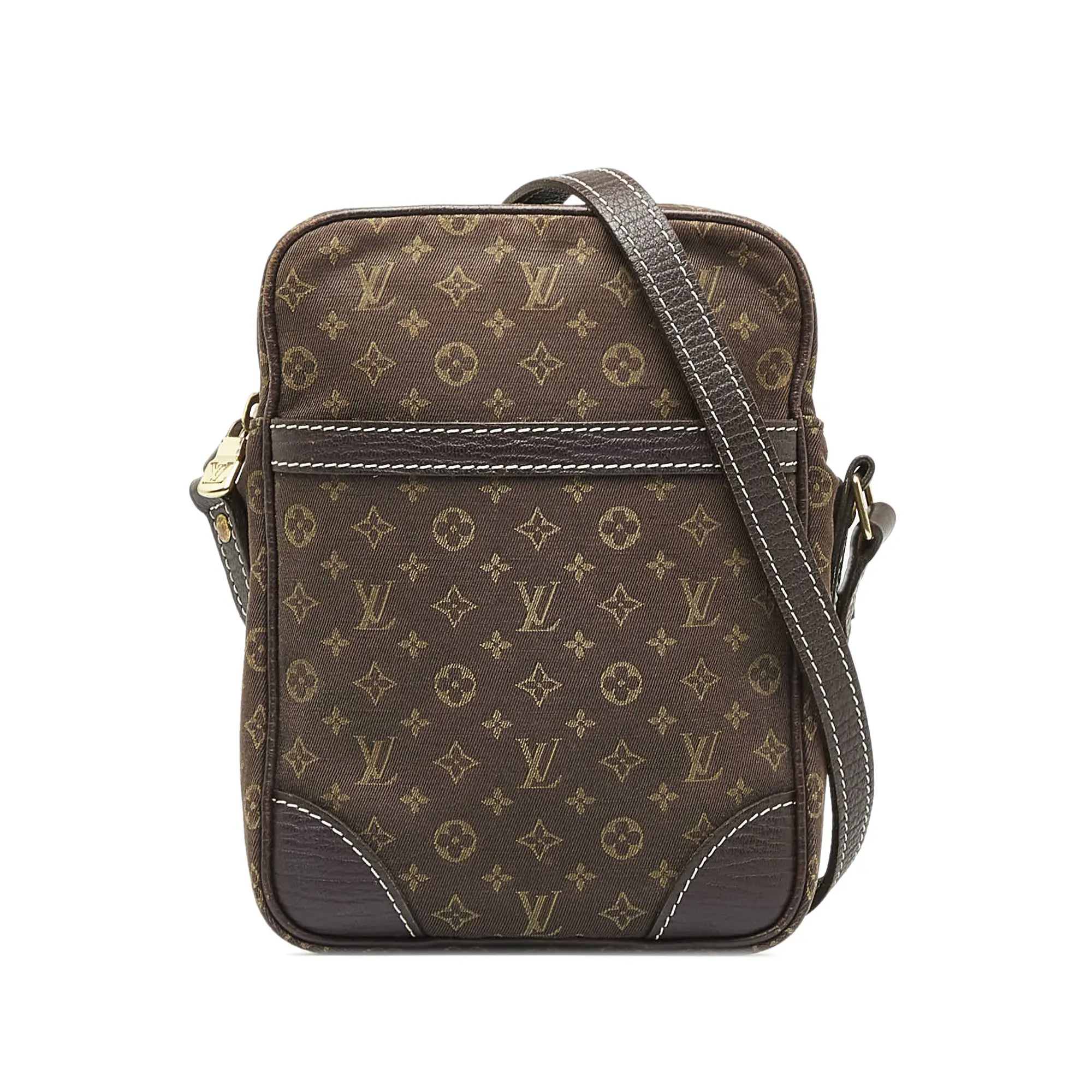 Pre-owned Louis Vuitton Fabric x Canvas x Leather x Calf Crossbody Bags Monogram Mini Lin Danube Crossbody Bag