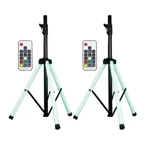 (2) American Audio CSL-100 Color Stand LED Multi-colored Light Up Speaker Stands with Remote Control