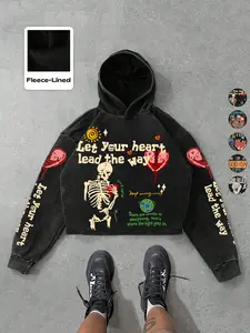 Unisex Trendy Vintage Streetwear Hoodie, Soft Skin-Friendly Fabric, Short Fit, Casual Fashion for Urban, All Seasons