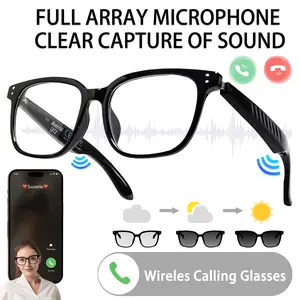 Smart Glasses Multilingual Translation High Quality Sound, Voice Calls and Music Playback, Bluetooth-compatible Compatibility Quick Pairing, Wireless Audio Glasses, Durable Gift Idea