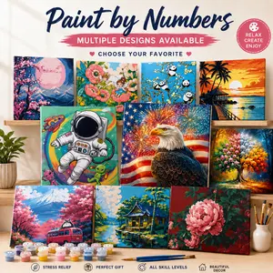 NumberBloom Paint by Numbers Kit for Adults & Kids,Multiple Designs Available,DIY Acrylic Canvas Painting Set, Home Wall Decor Gift
