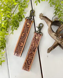 Tooled Leather Keychain
