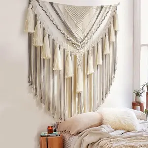 Hanging Large Macrame Wall Decor Panels Handmade Wall Art Home Living Room Bedroom Decor,47" Wx 55" L