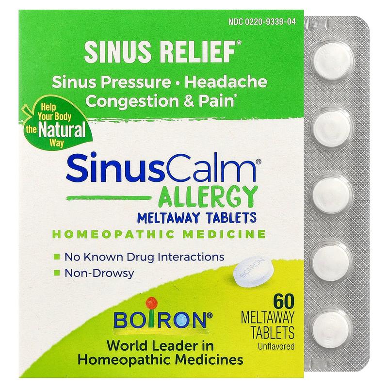 Boiron SinusCalm® Allergy, Unflavored, 60 Meltaway Tablets