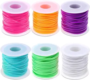 Lanyard String Kit, Cridoz 6Pack Plastic Lacing Cord Gimp String Lanyard Weaving Kit for Bracelets, Keychains, Crafts