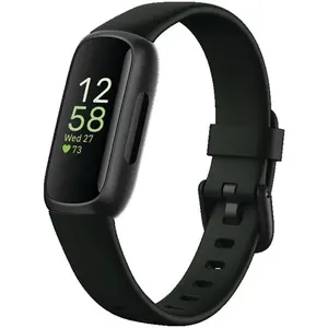Fitbit Inspire 3 Health &-Fitness-Tracker with Stress Management, Workout Intensity, Sleep Tracking, 24/7 Heart Rate and more, Midnight Zen/Black One Size (S & L Bands Included)