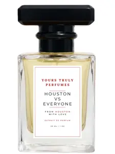 Houston vs Everyone by Yours Truly | bergamot, coriander, and flowers, crisp apple, vanilla, woody notes, tonka bean, ambergris, sicilian mandarin, rosemary, iris, amyris, coffee