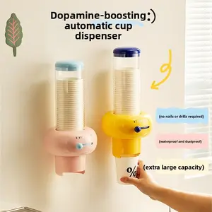Macaron Sliding Cup Picker Wall-mounted Paper Cup Storage Rack Disposable Cup Picker Water Dispenser Paper Cup Holder