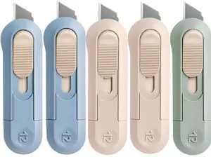 6 Pack Portable Box Cutter,Retractable Utility Knife, Multi-function Cute Box Cutters for Office, Home, Arts Crafts, Cartons, Cardboard, Paper,DIY