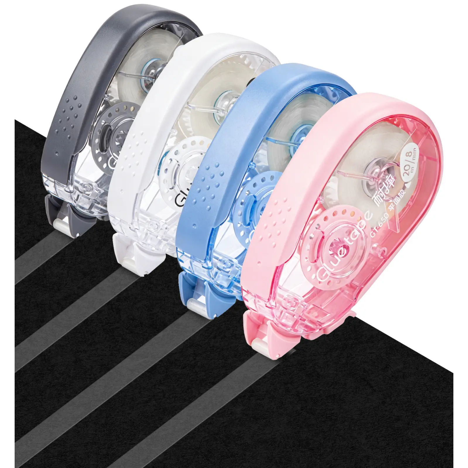 4 Pack Scrapbook Tape, 0.3IN x 65FT Extended Double Sided Tape Roller for Crafts, Adhesive Glue Tape Runner for Scrapbooking, Journal Scrapbook Supplies, School Office Supplies for Adults