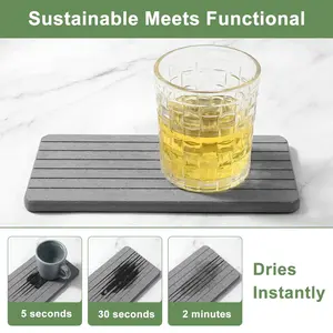 2 Piece Absorbent Cup Mats, Heat Insulating Pads, Silica Gel Mat for Kitchen Counter, Dining Table, Bathroom Sink, Coffee Mug, Toothbrush Holder