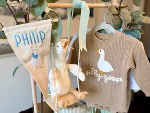 Silly Goose + First Name : Canvas Banner - Pennant Flag