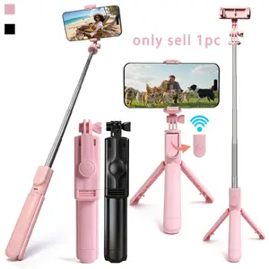 Extendable Phone Selfie Stick with Wireless Remote, 360° Rotating Tripod Stand, Compatible with iPhone Samsung Android Smartphones, Selfie Accessories