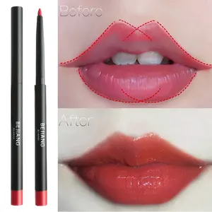 Overline Your Lips Like a Pro Flame-Shaped Automatic Lip Liner, Matte Red Bean Shade, Retractable, No Sharpening, Blurs & Fills, Kiss-Proof | #LipLiner