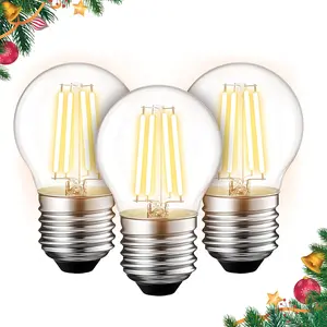 G45 E26 Edison LED Filament Globe Bulb 120V 5W (60 Watt Equivalent), 2700K Warm White Light 550lm Non-Dimmable for Indoor Outdoor Holiday Home Decoration - 3 Packs