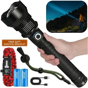 TAZTIR P70 Insanely Bright Flashlight, 10000mAh Rechargeable, Ultra Long Range Spotlight, 5 Modes, IPX7 Waterproof, Emergency Power Display Torch