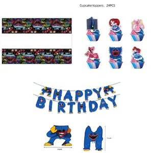 Poppy Playtime Party Supplies Tablecloth Cupcake Toppers or Banner for Kids
