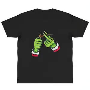 Gr!nch Hands Christmas Graphic Tee y2k cotton fashion Streetwear Comfort Shortsleeve Casual top Trending Holiday Party Wear fan gift Top Trending