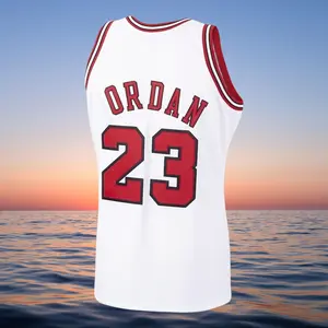 stitched Men's Classic-Design Sleeveless Basketball Jerseys White shirt 1997-98