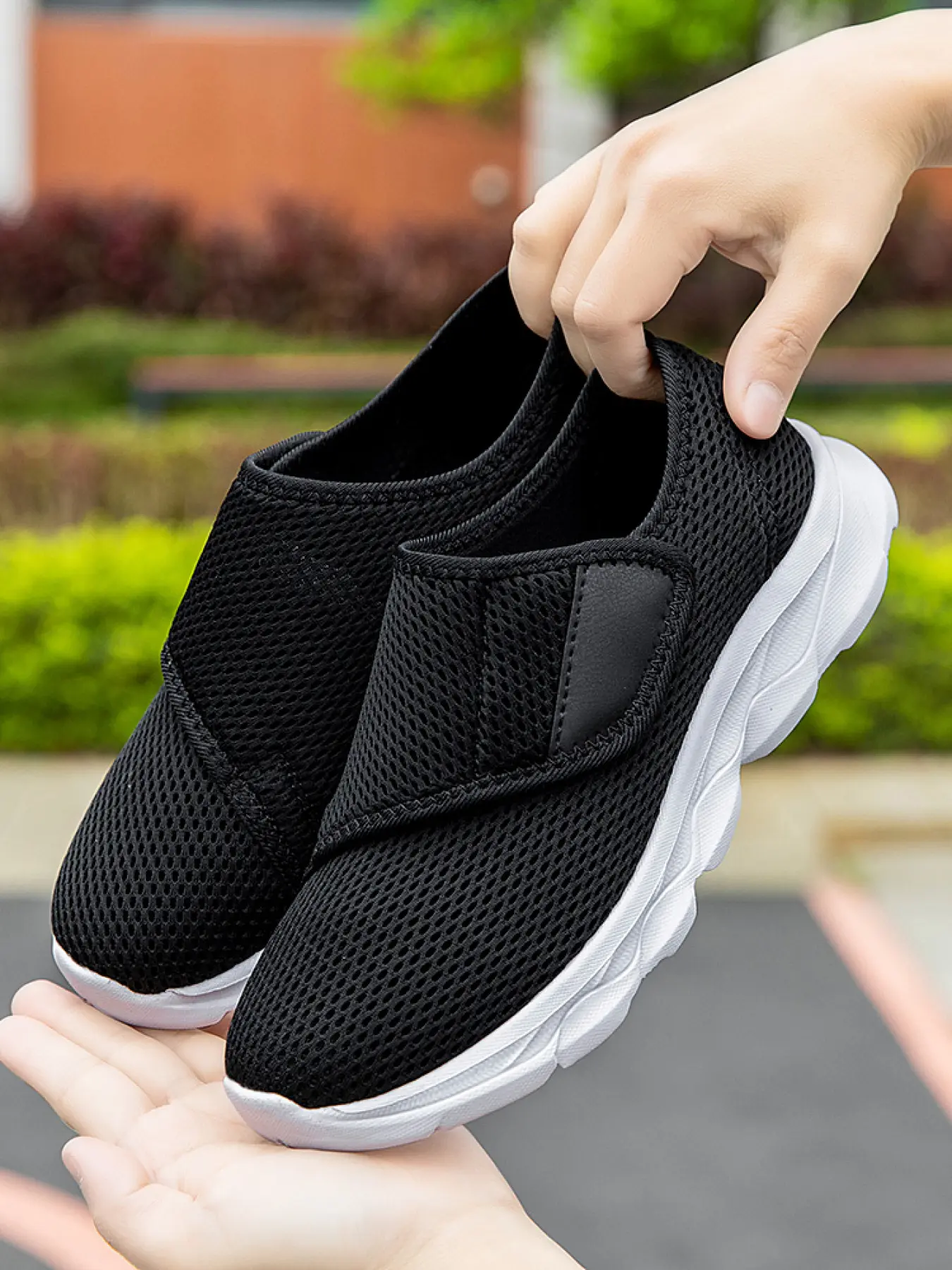 Men's Ultra-Light Fashion Sneakers, Breathable Mesh Casual Shoes, Comfortable Anti-Slip Loafers, Plain Textile Eva Sole, All-Season Outdoor Wear