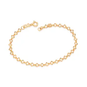 Rommanel - 18K Gold-Plated Heart Cable Link Bracelet - Hypoallergenic Everyday Jewelry