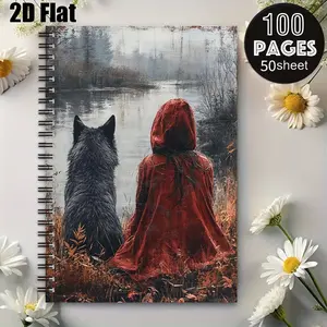 1 Spiral Coil Notebook 5.7x8.26 Inch, Durable Binding, Perfect for Camping Journal, Travel Diary, Outdoor Adventure Log, Ideal Gift for Hikers & Travelers on Thanksgiving, Christmas, Birthdays [2D] Flat